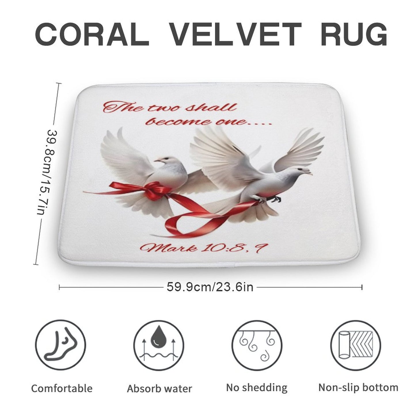 Coral Velvet Rug-15.7"x23.6"/ 40x60cm