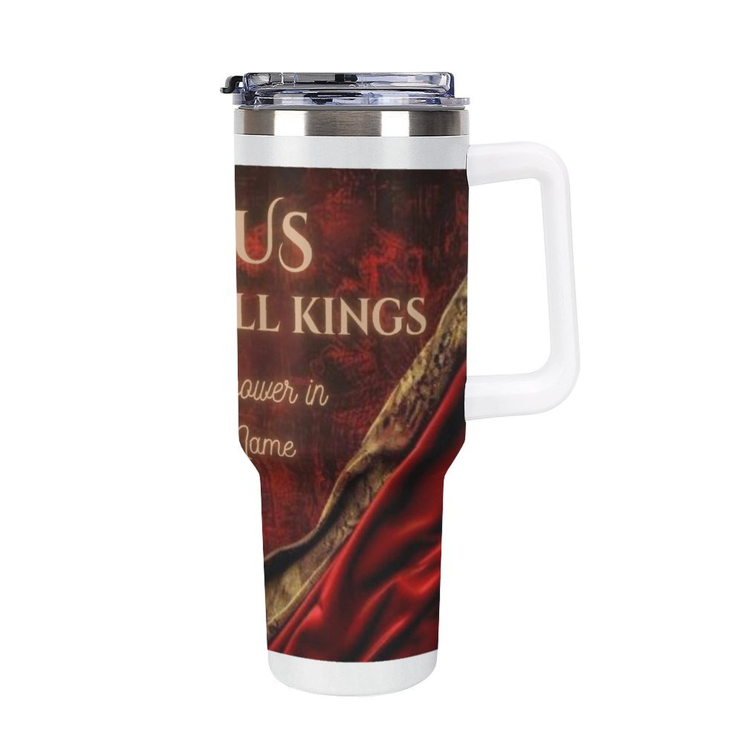 40oz Insulated Tumbler with Handle and Straw