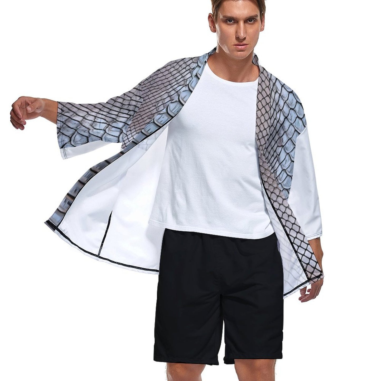 Drop Shoulder Male Kimono Cardigan ZS904 (All-Over Printing)