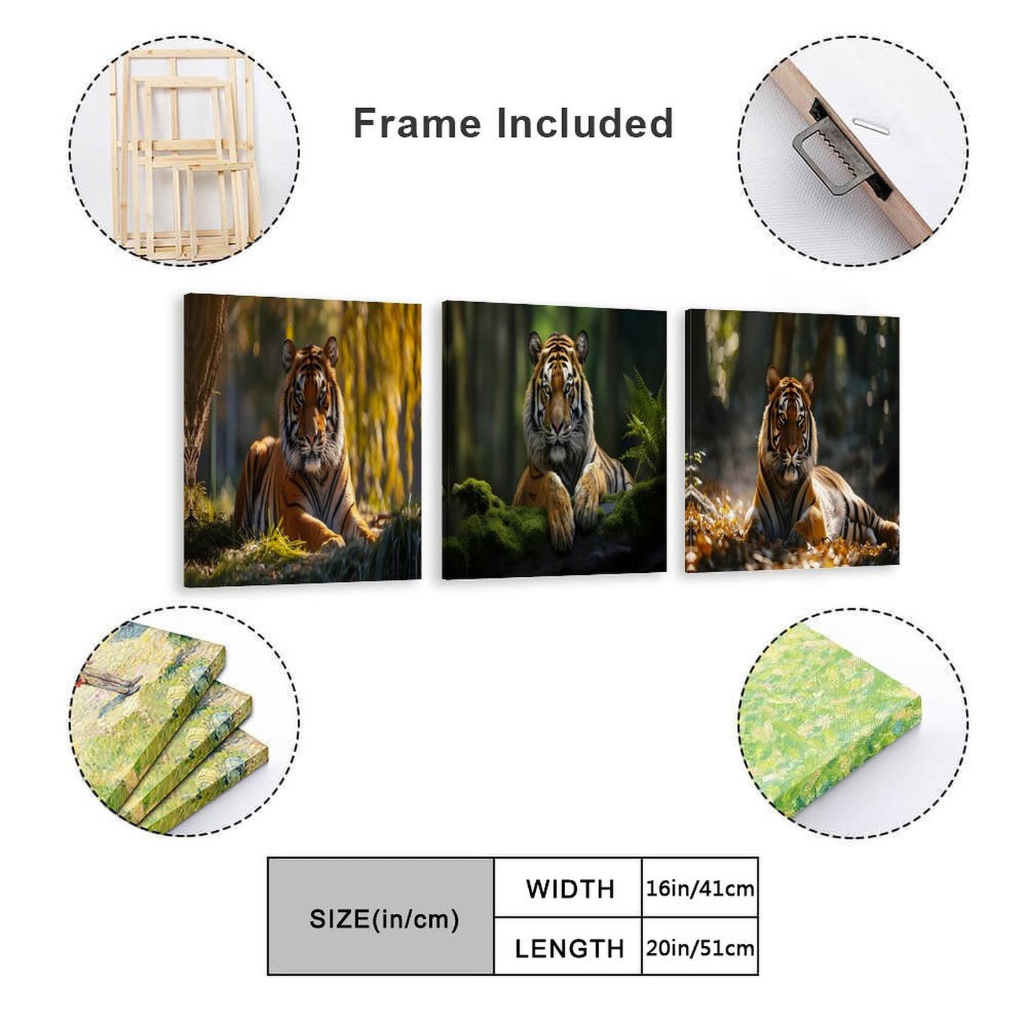 Vertical Multicolor Framed Wall Art-4:5 Aspect Ratio-LION EDITION