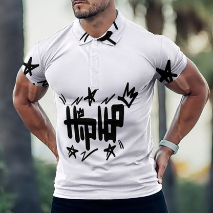 Custom Polo Shirts with All-Over printing Design Straight B612
