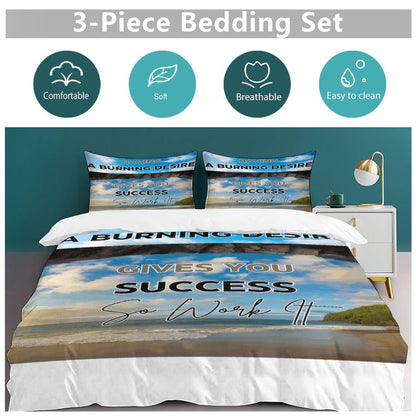 3-Piece Bedding Set-90"x90"/ 229x229cm (Dual-sided Printing)
