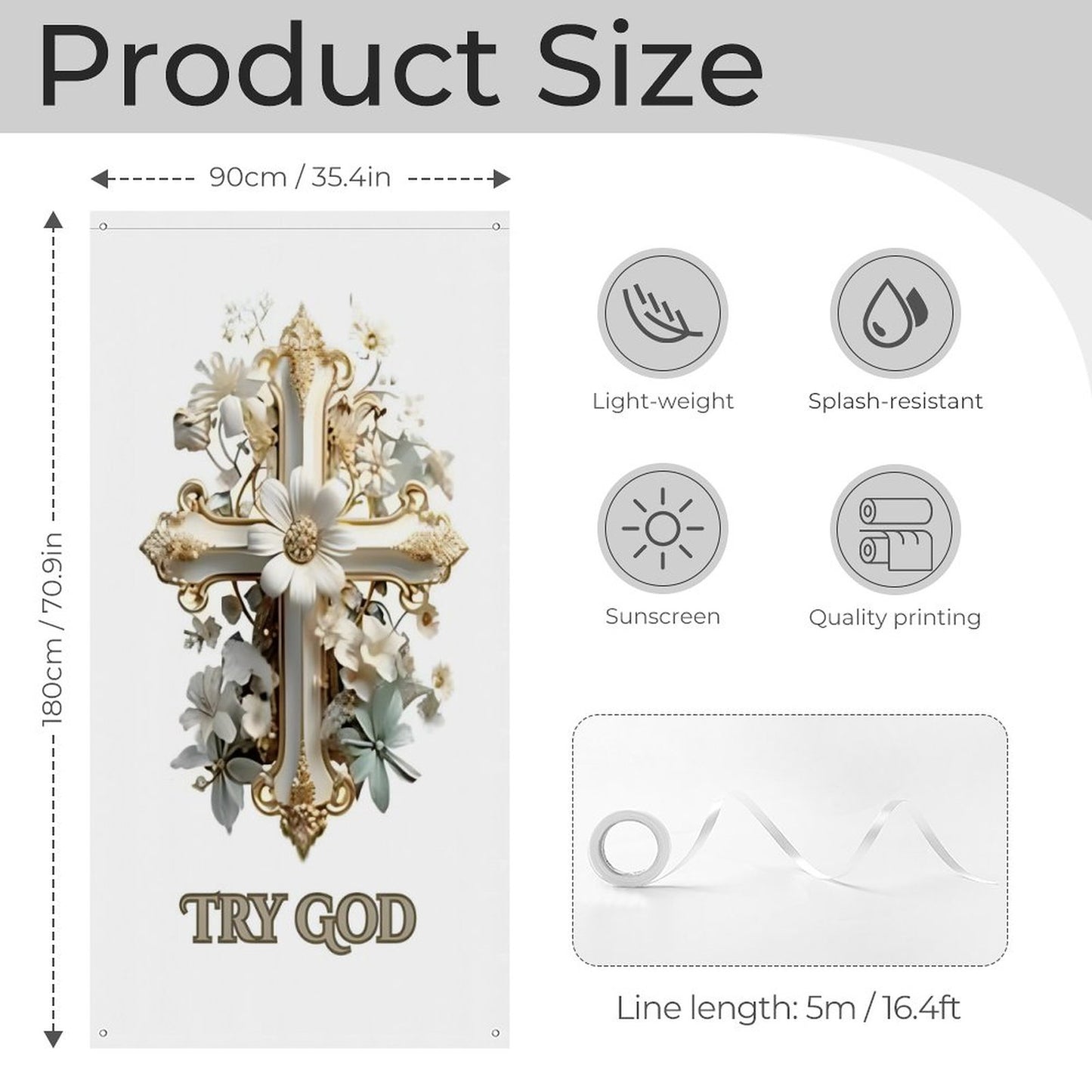 Decorative Door Curtain-35.43"×70.87 "/90x180cm-TRY GOD