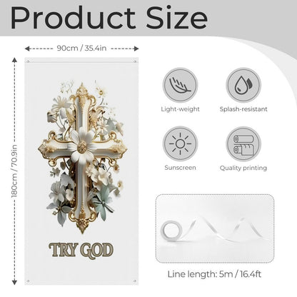 Decorative Door Curtain-35.43"×70.87 "/90x180cm-TRY GOD