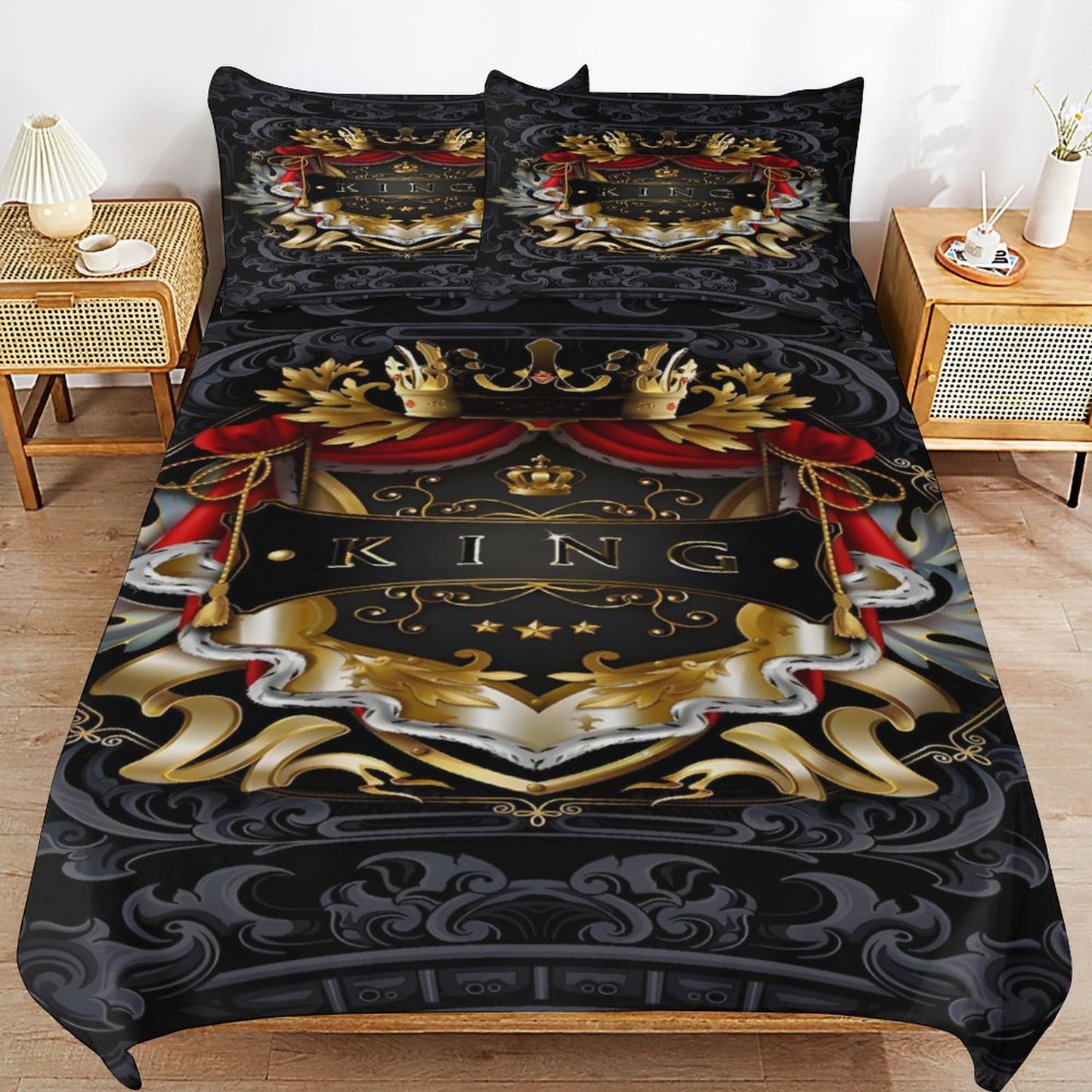 3-Piece Bedding Set-102"x90"/ 259x229cm (Dual-sided Printing)