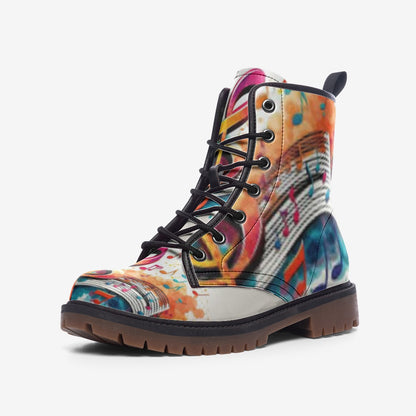 MUSIC GRAFFITI Leather Lightweight boots