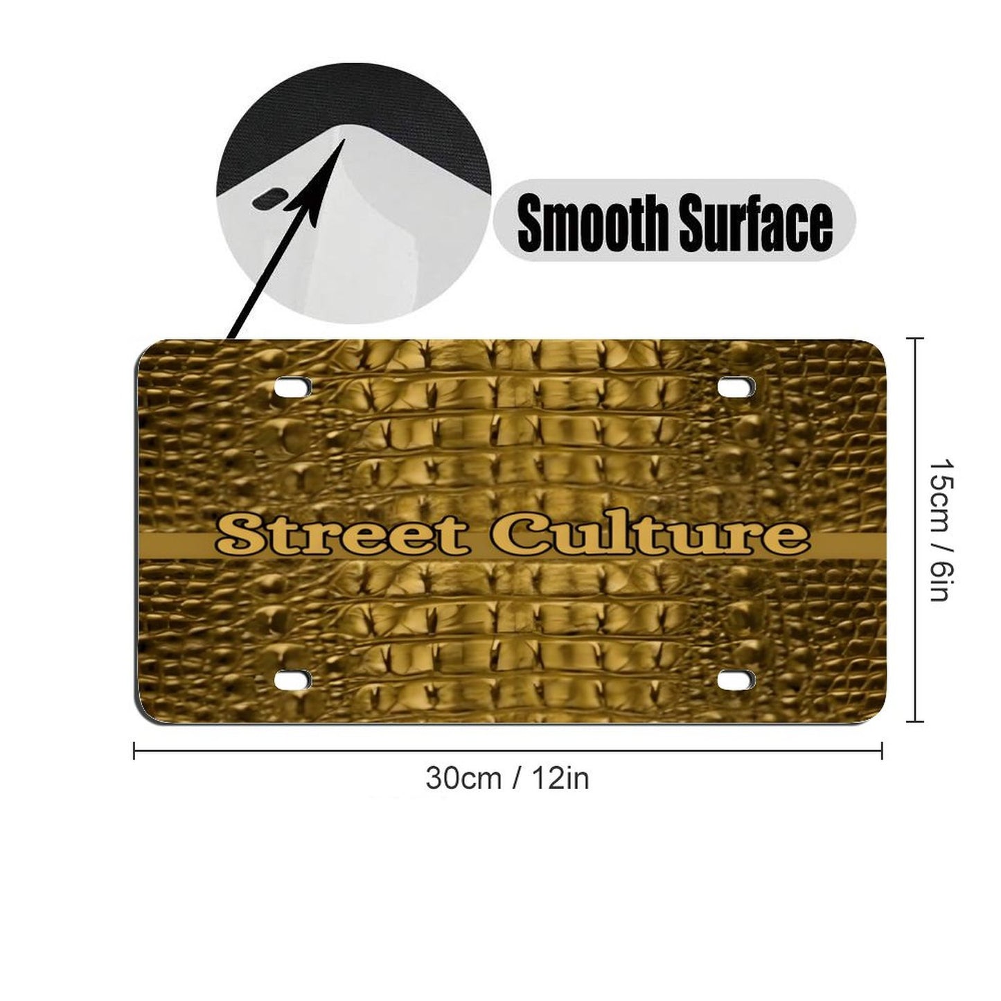STREET CULTURE Alligator Car License Plate-11.8”x5.9”