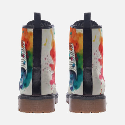 MUSIC GRAFFITI Leather Lightweight boots