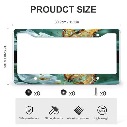 License Plate Frames with 4 Round Holes (1 Pair)