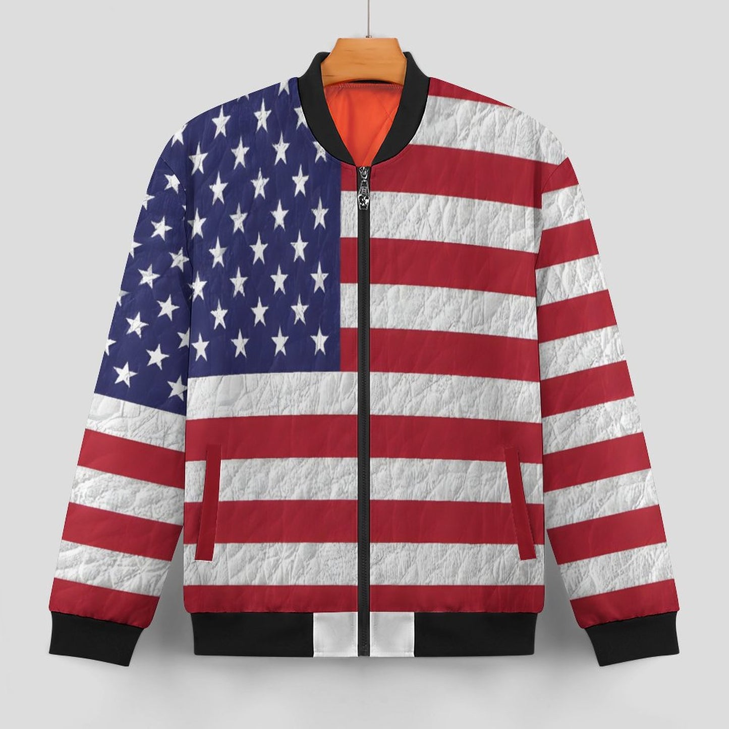 AMERICA Zipper Bomber Jacket-SMALL-5XL