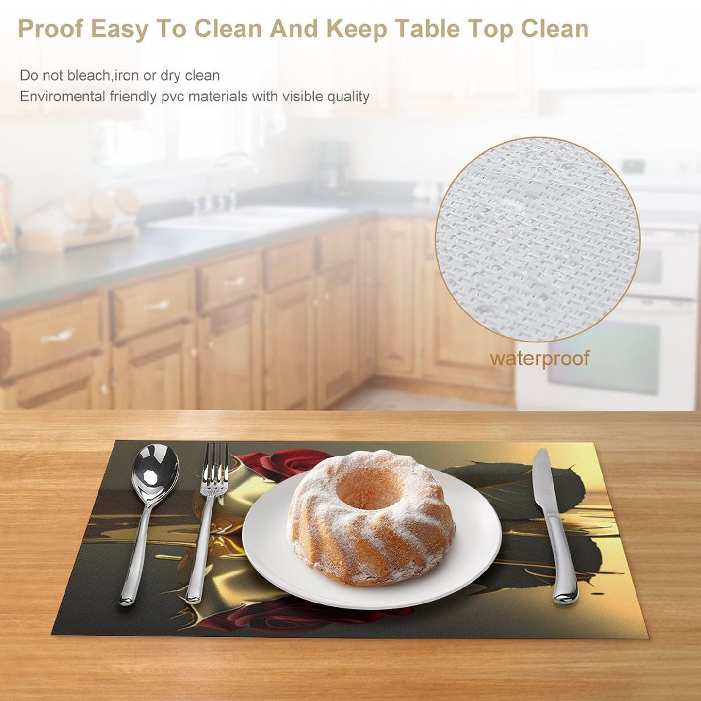 ROSE IN GOLD PVC Placemats