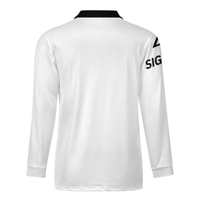 Quarter Zip Men's Long Sleeve POLO Shirt RL (All-Over Printing)