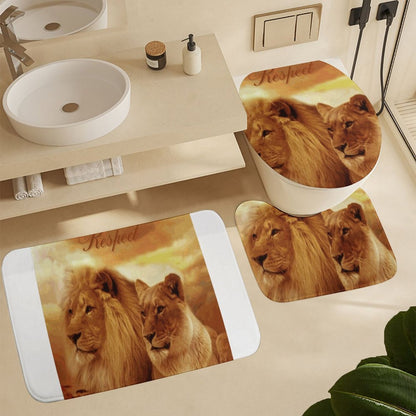 Shower Curtain Set with 3 Rugs