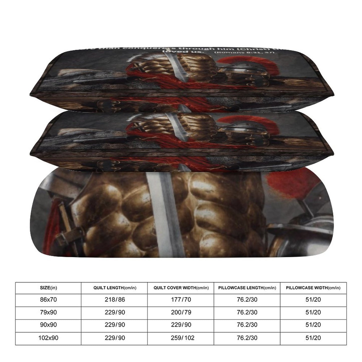 3-Piece Bedding Set-90"x90"/ 229x229cm (Dual-sided Printing)