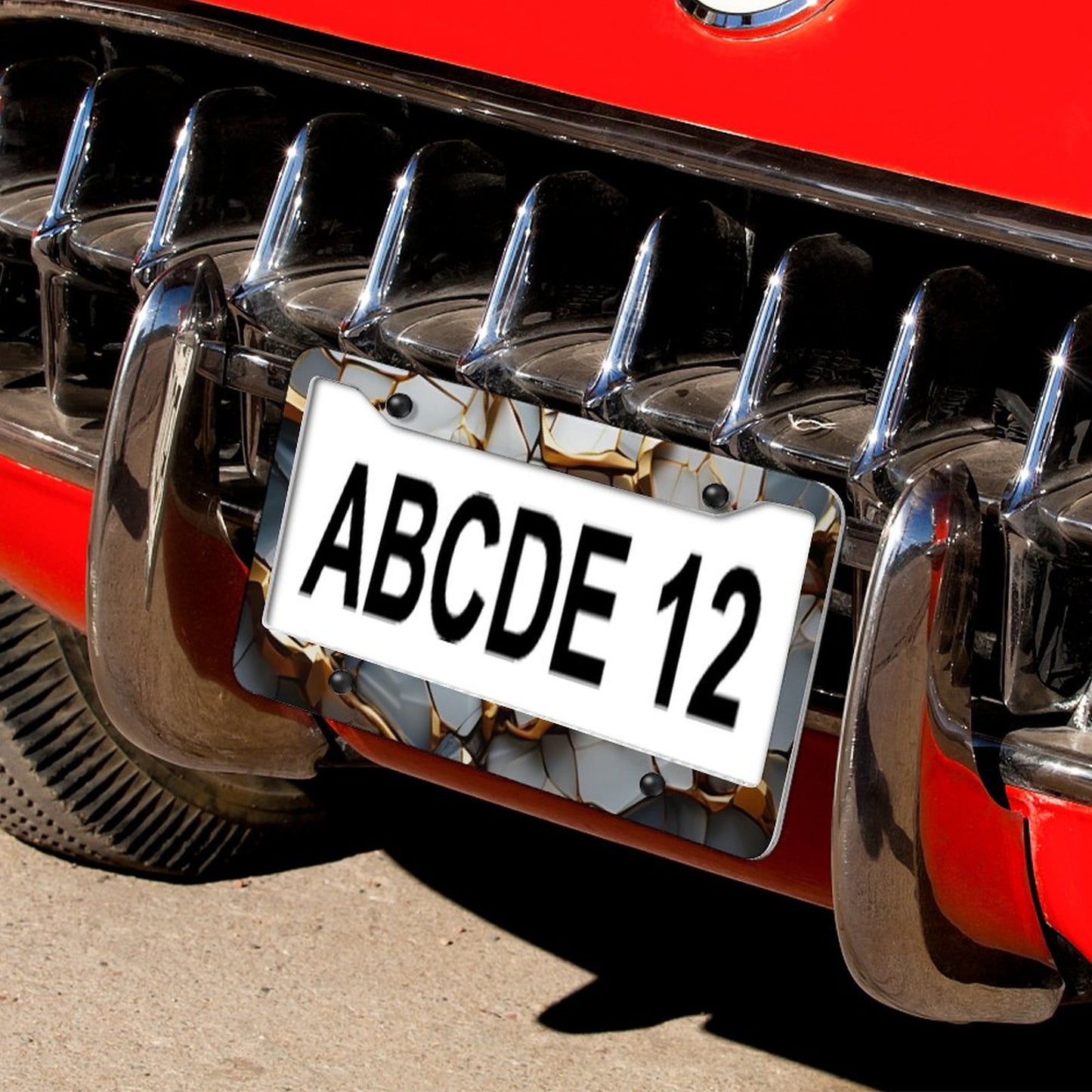 License Plate Frames with 4 Round Holes (1 Pair)