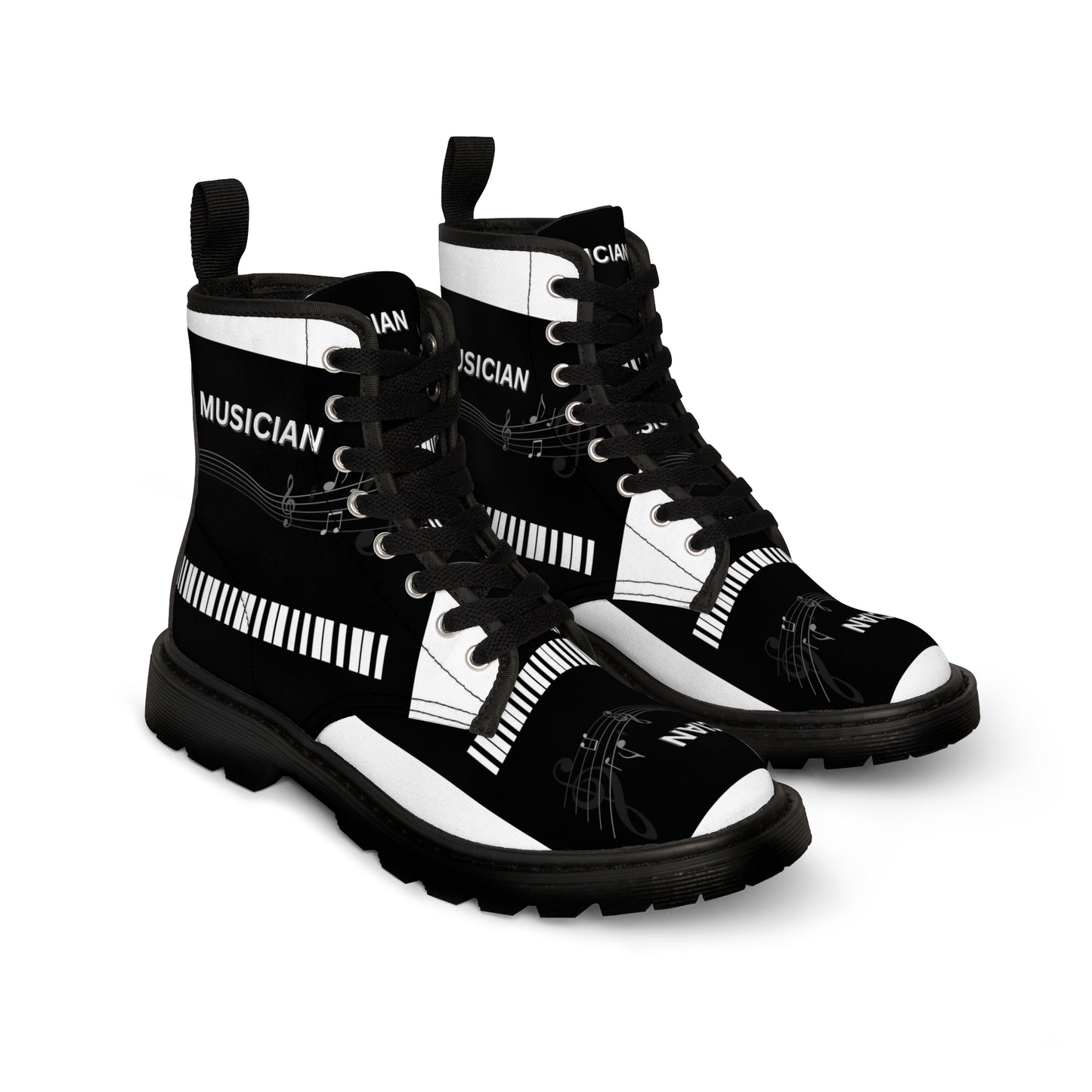 MUSICIAN'S PIANO 2-Tone Men's Canvas Boots