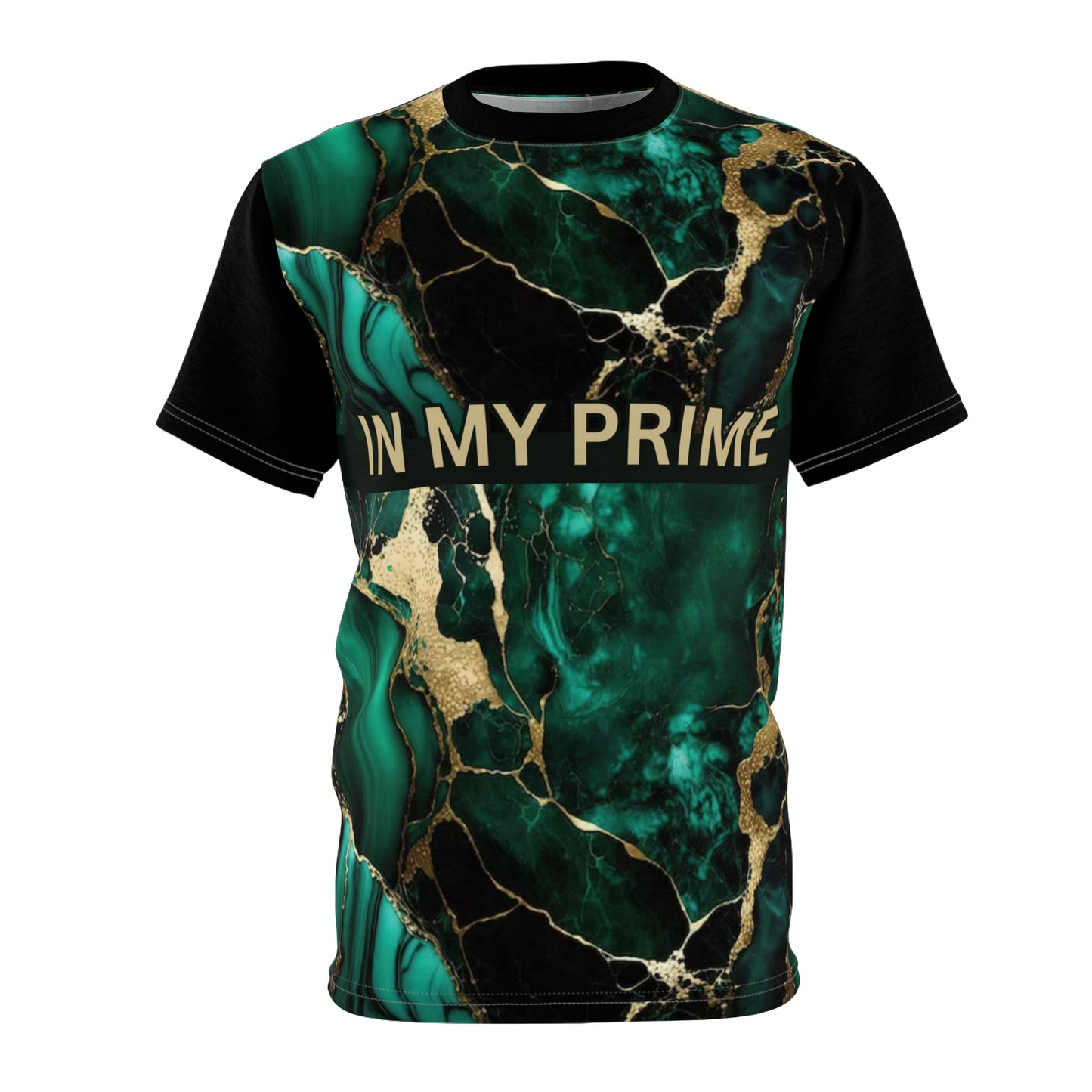 IN MY PRIME GREEN & GOLD MARBLE Tee (4 oz=thin/6 oz. thick)