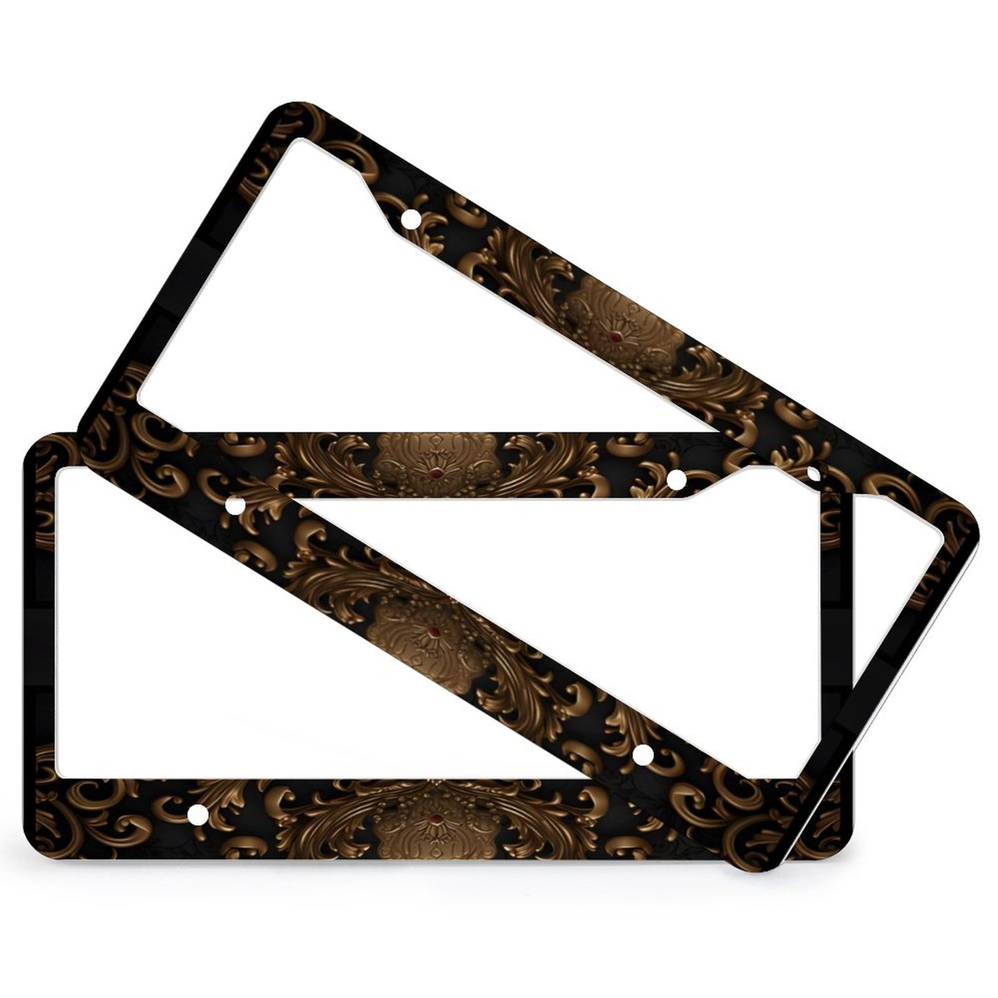 License Plate Frames with 4 Round Holes (1 Pair)