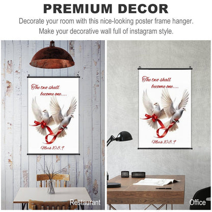 Canvas Hanging Poster with Scrolls-16"x24"/ 40x60cm-TWO SHALL BECOME ONE