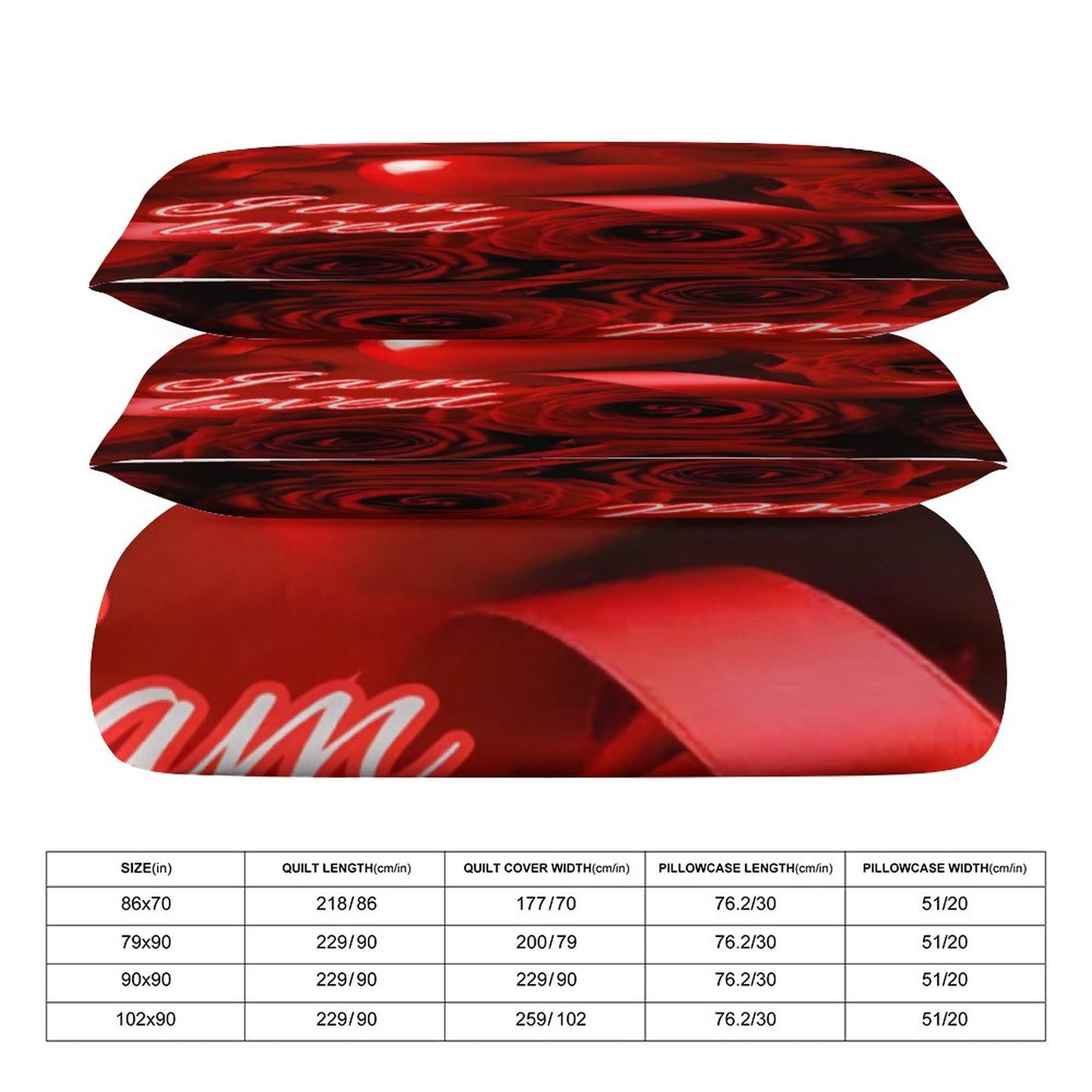 3-Piece Bedding Set-86"×70"/ 218×177cm (Dual-sideded Printing)
