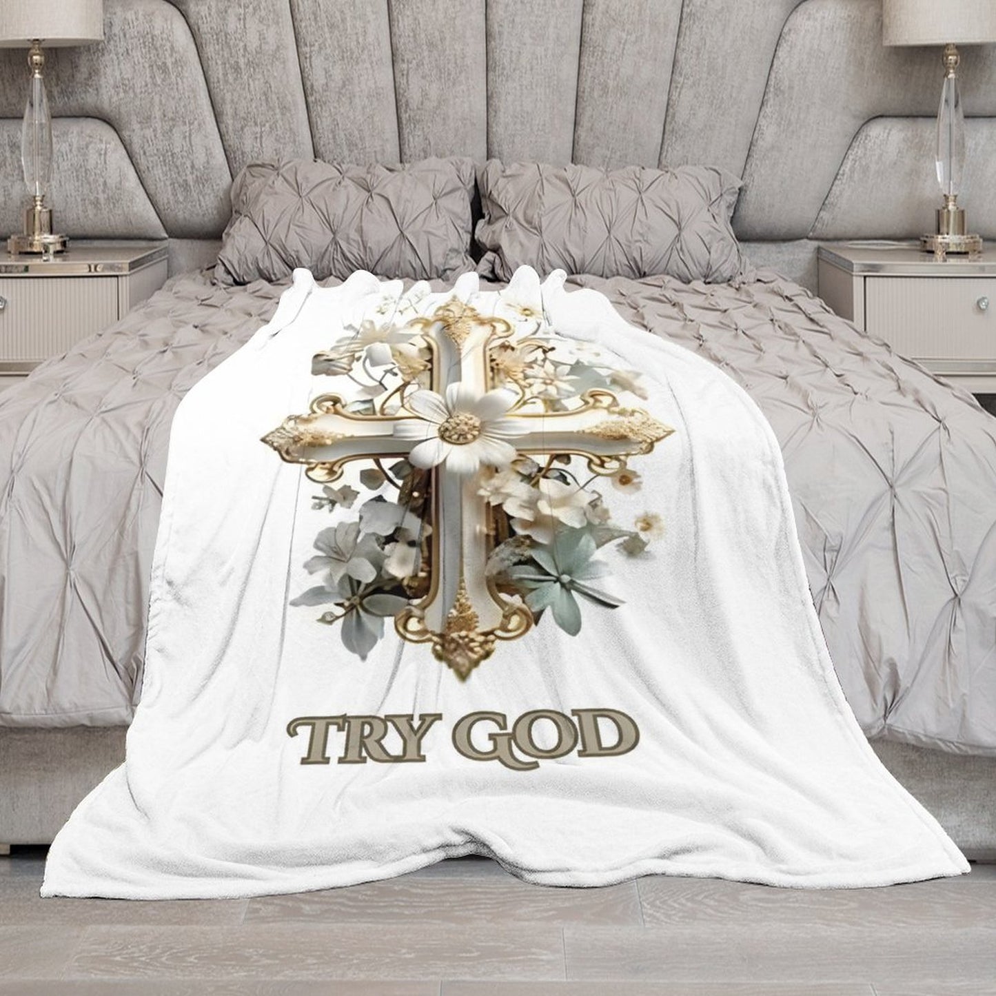 280gsm Flannel Blanket-70"x80" (Dual-sided Printing)-TRY GOD