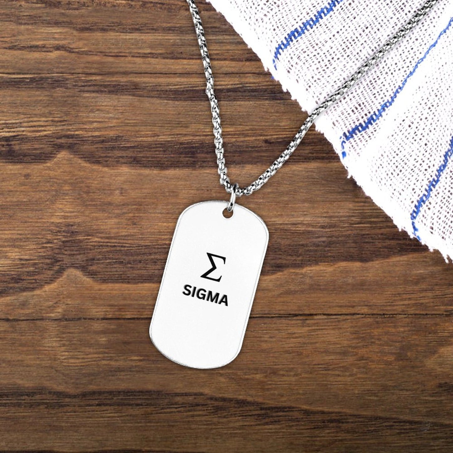 Memorial Necklace with Titanium Steel Square Pendant