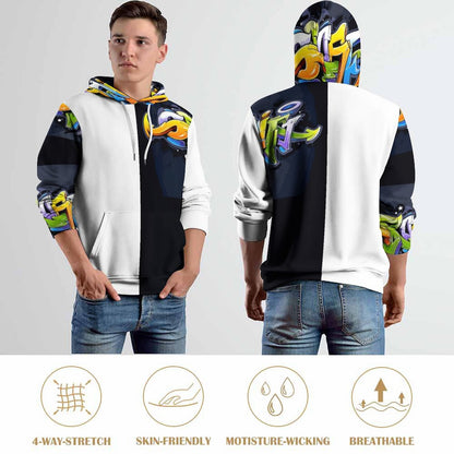 COLORFUL GRAFFITI Hoodie Double-layer Cap-SMALL-6XL