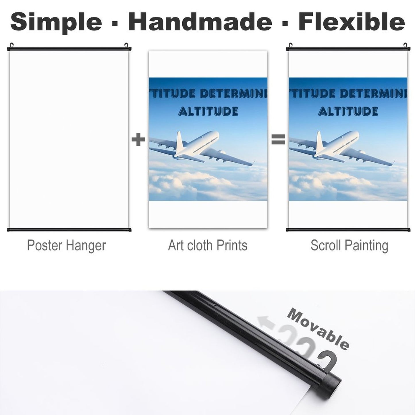 Canvas Hanging Poster with Scrolls-16"x24"/ 40x60cm