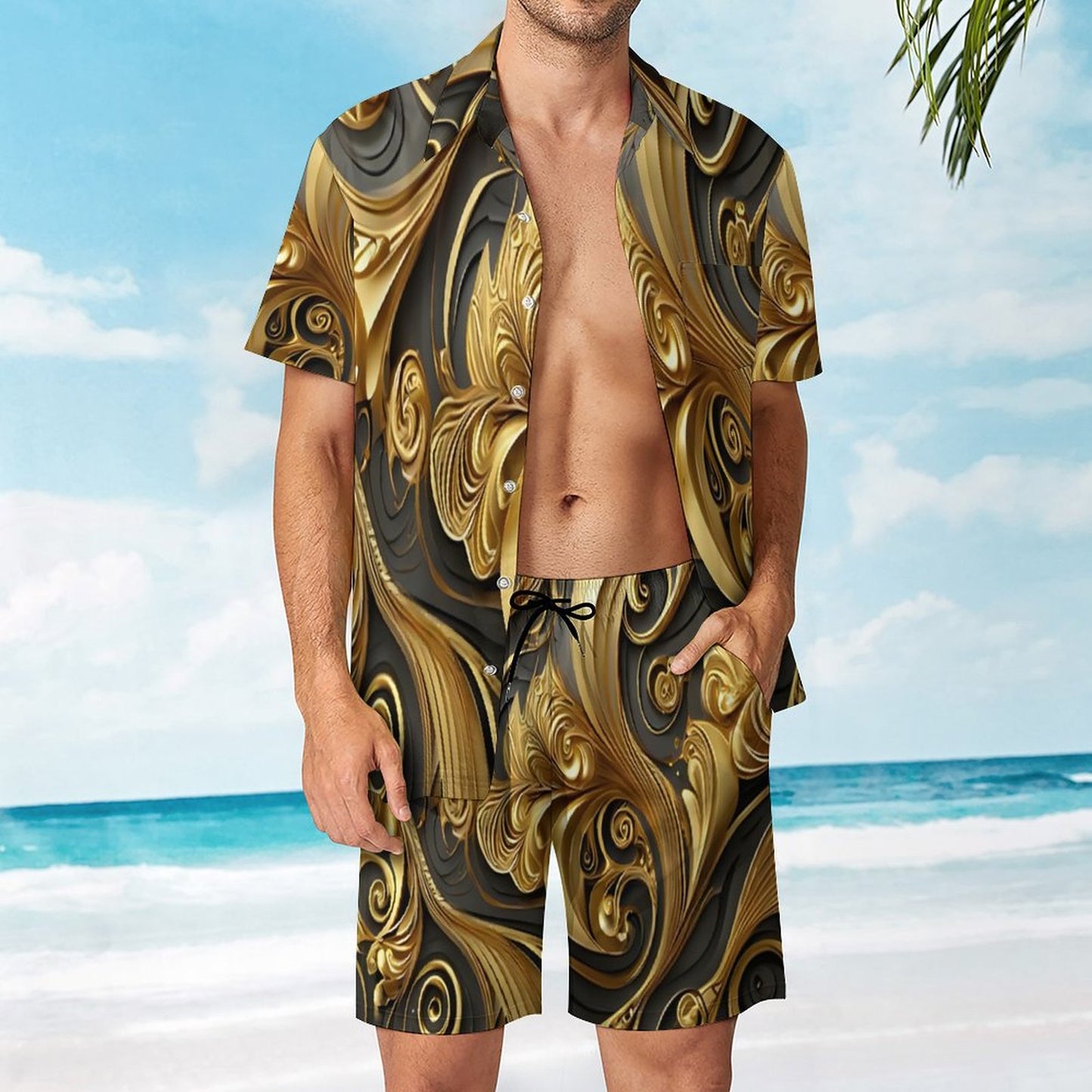 Hawaiian Print Suits for Men (All-Over Printing)