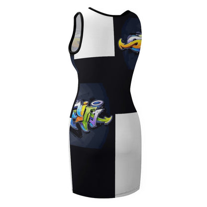 COLORFUL GRAFFITI Sleeveless Ladies Tank Dress