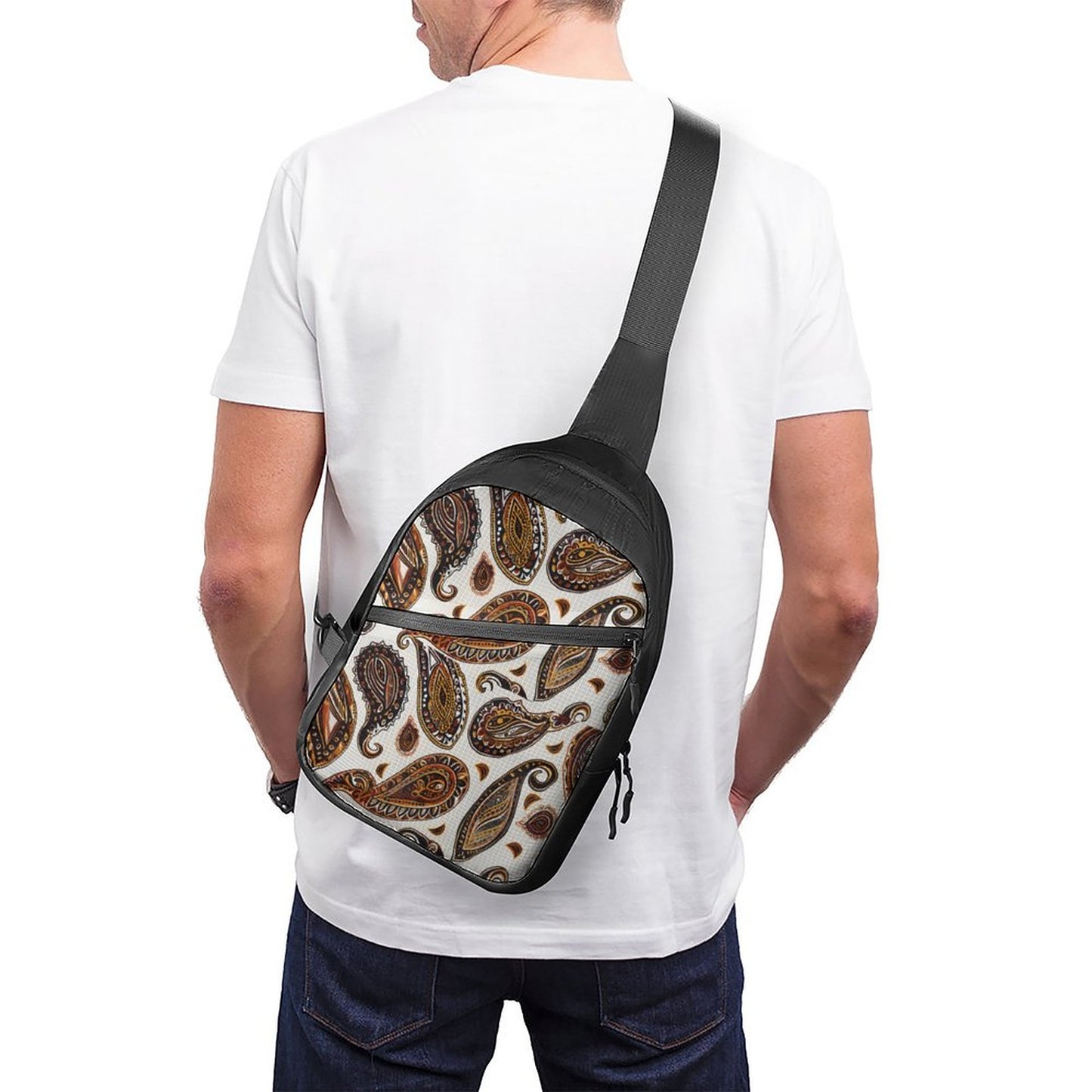 ORANGE PAISLEY Crossbody Sling Bag