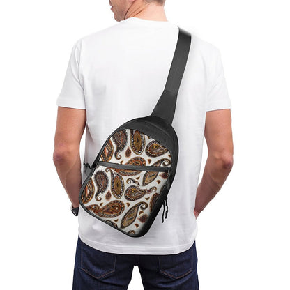 ORANGE PAISLEY Crossbody Sling Bag