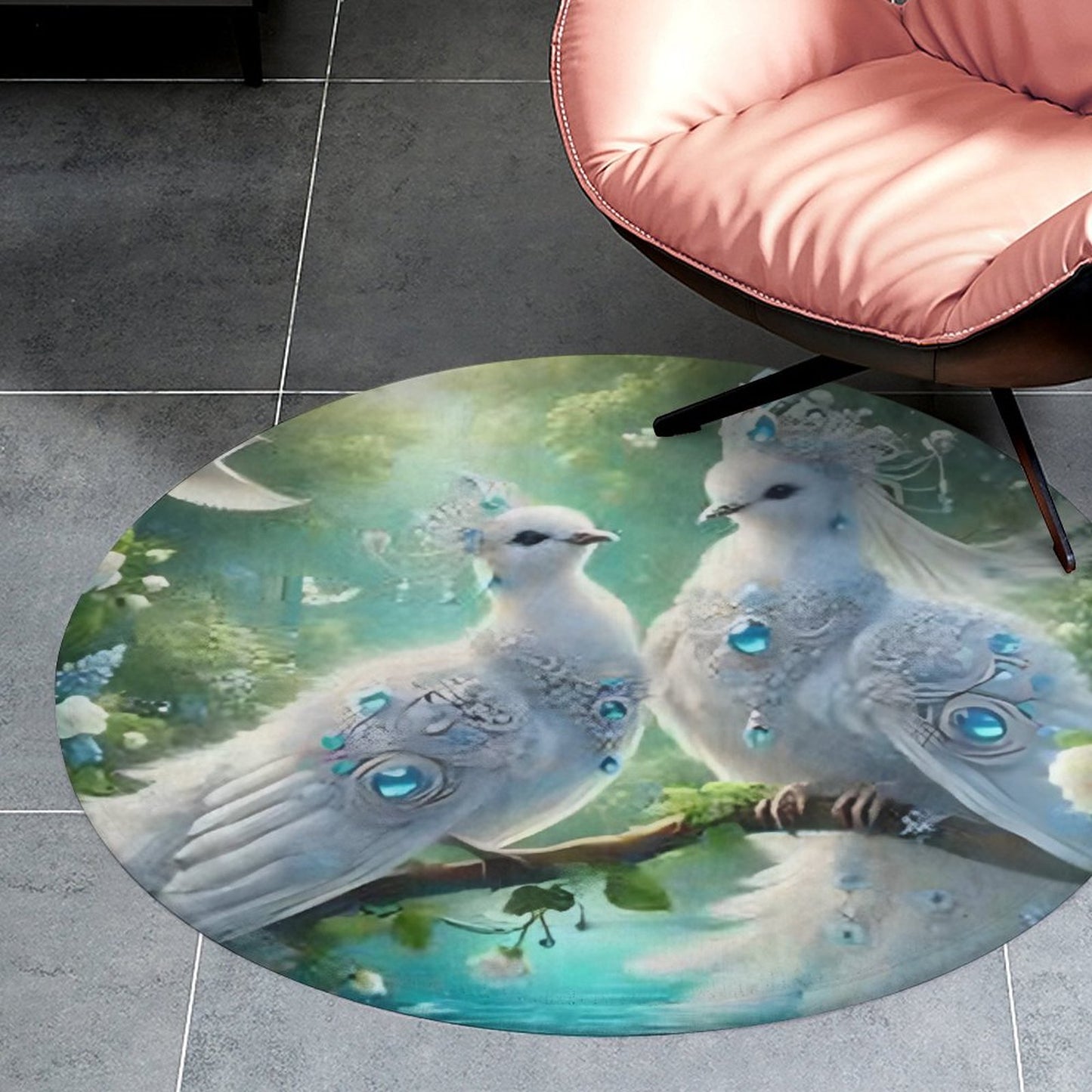 Round Coral Velvet Warm Floor Mat