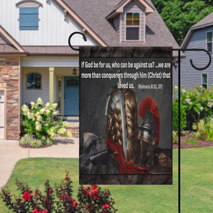 Garden Flag (2 Pics on 2 Sides)-12"x18"-MORE THAN A CONQUERER