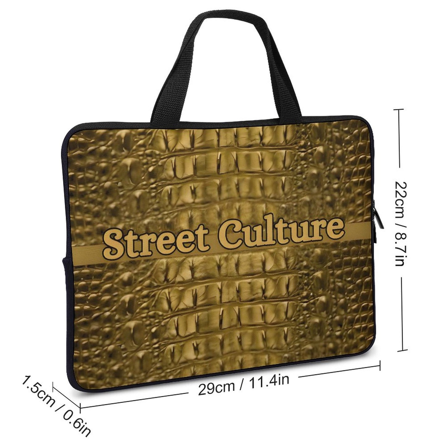 STREET CULTURE Alligator Laptop Case-sizes: 10"-17"