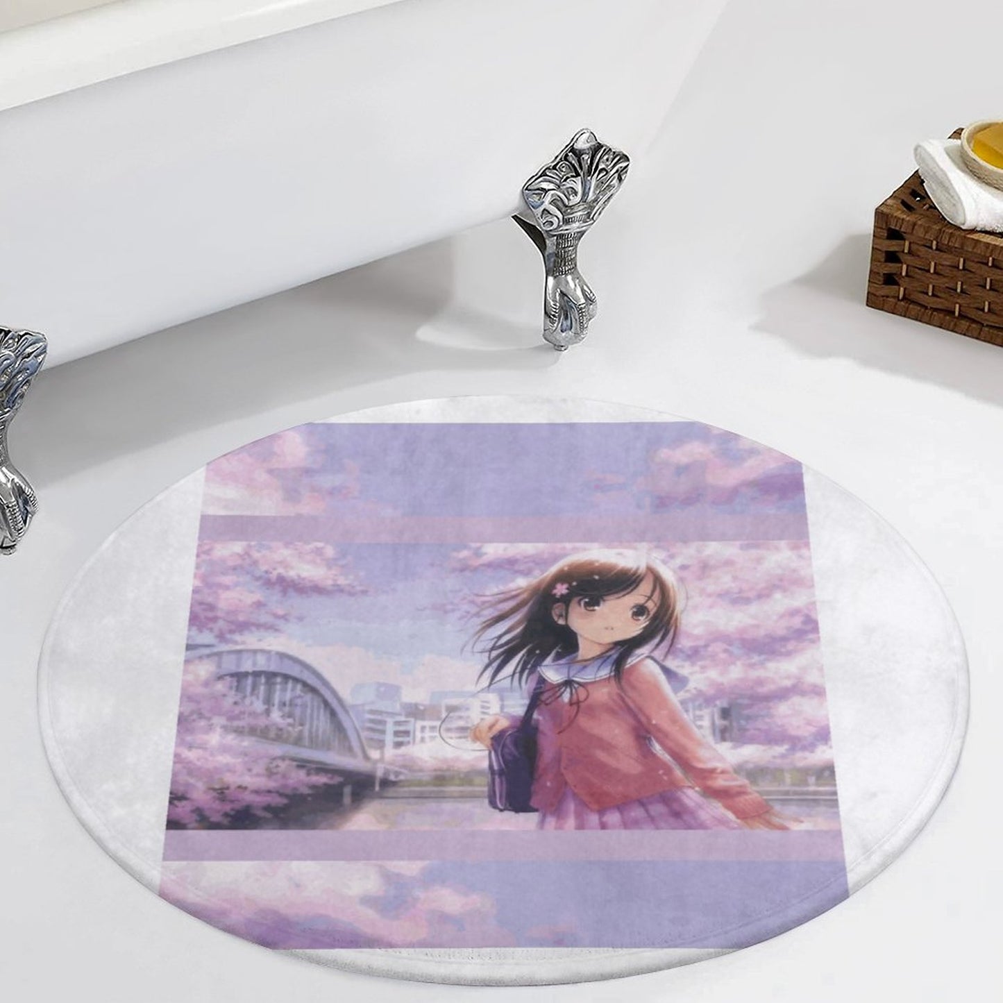 Round Coral Velvet Warm Floor Mat