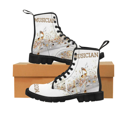 MUSICIAN In Gold Women's Canvas Boots  (Options: black or brown bottom soles)