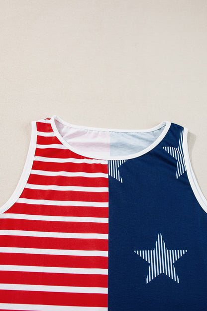 US Flag Round Neck Tank-SMALL-XL