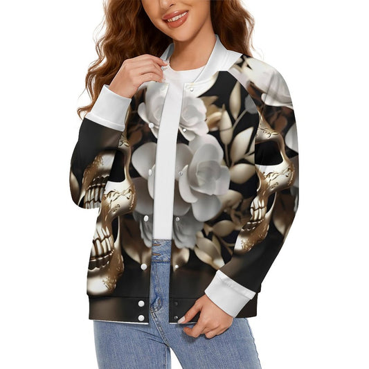 180gsm Women's Baseball Jacket(All-Over Printing)