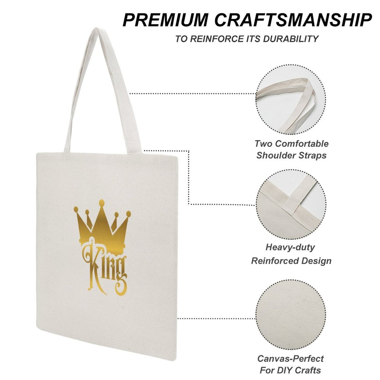 Martin Canvas Tote Handbag-15"x18"/38x46cm (Dual-sided Printing)