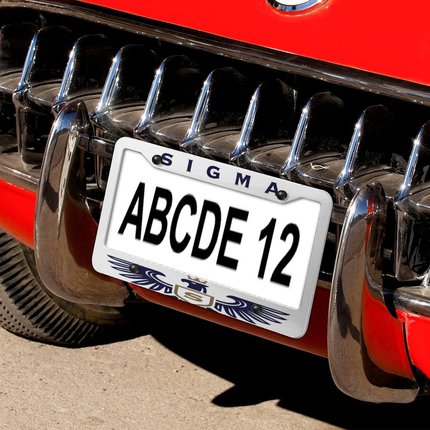 License Plate Frames with 4 Round Holes (1 Pair)