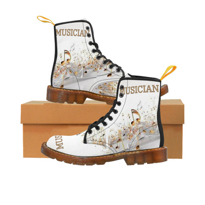 MUSICIAN In Gold Women's Canvas Boots  (Options: black or brown bottom soles)