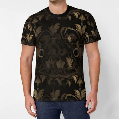 BLACK & GOLD ACCENT Short Sleeve  T-Shirt-*XS-6XL