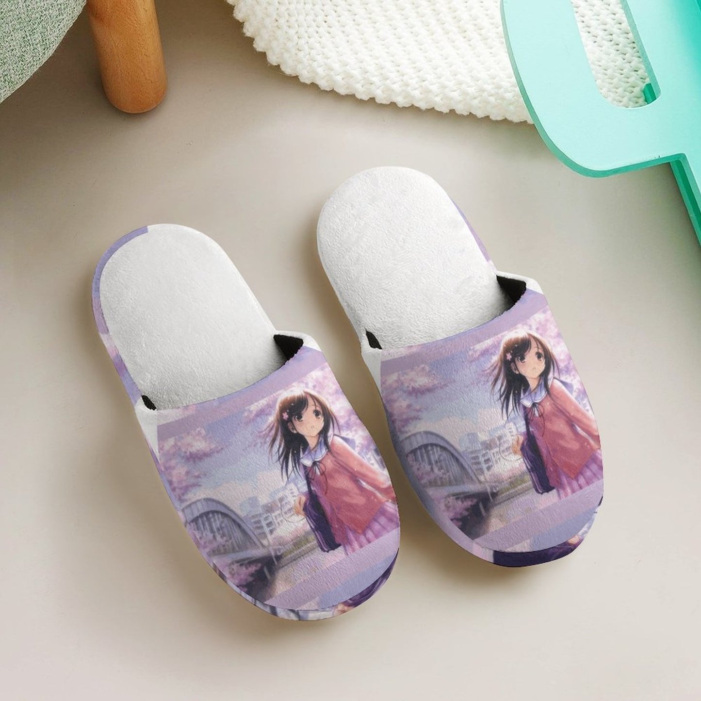 Flannel Children's Cotton Slippers (All-Over Printing)