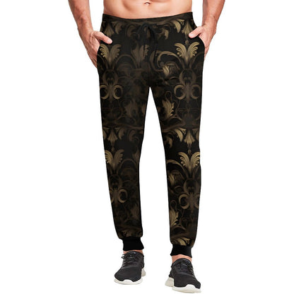 BLACK & GOLD ACCENT Men's  Sweatpants-SMALL-3XL