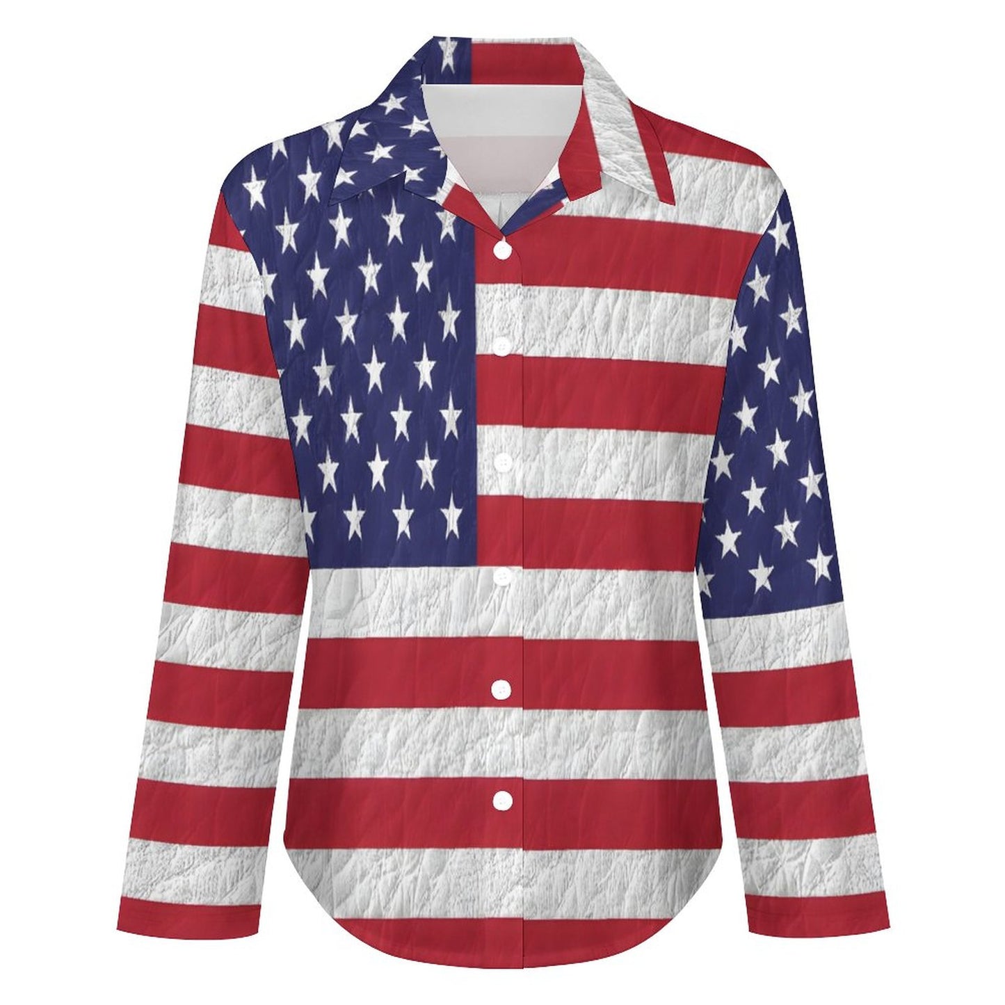 AMERICA Women's Irregular Hem Shirt-*SMALL-8XL