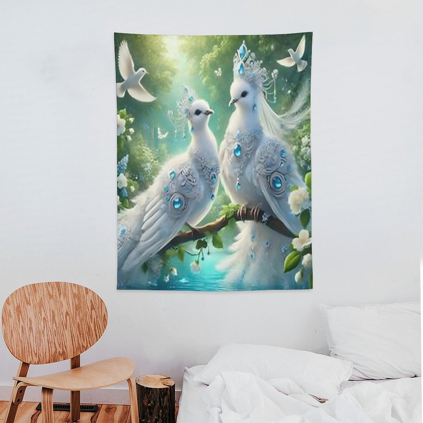 Wall Art with Vertical Tapestry