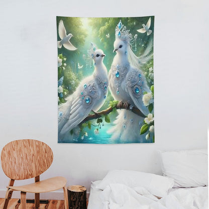 Wall Art with Vertical Tapestry