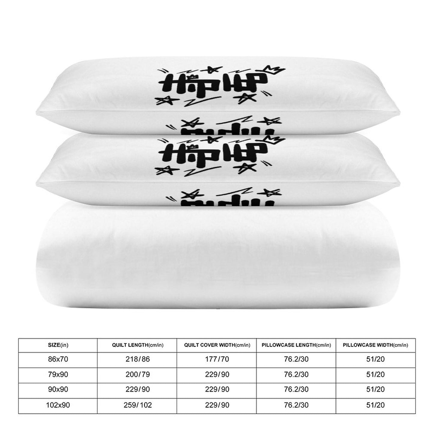 3-Piece Bedding Set-86"×70"/ 218×177cm (Dual-sidede Printing)