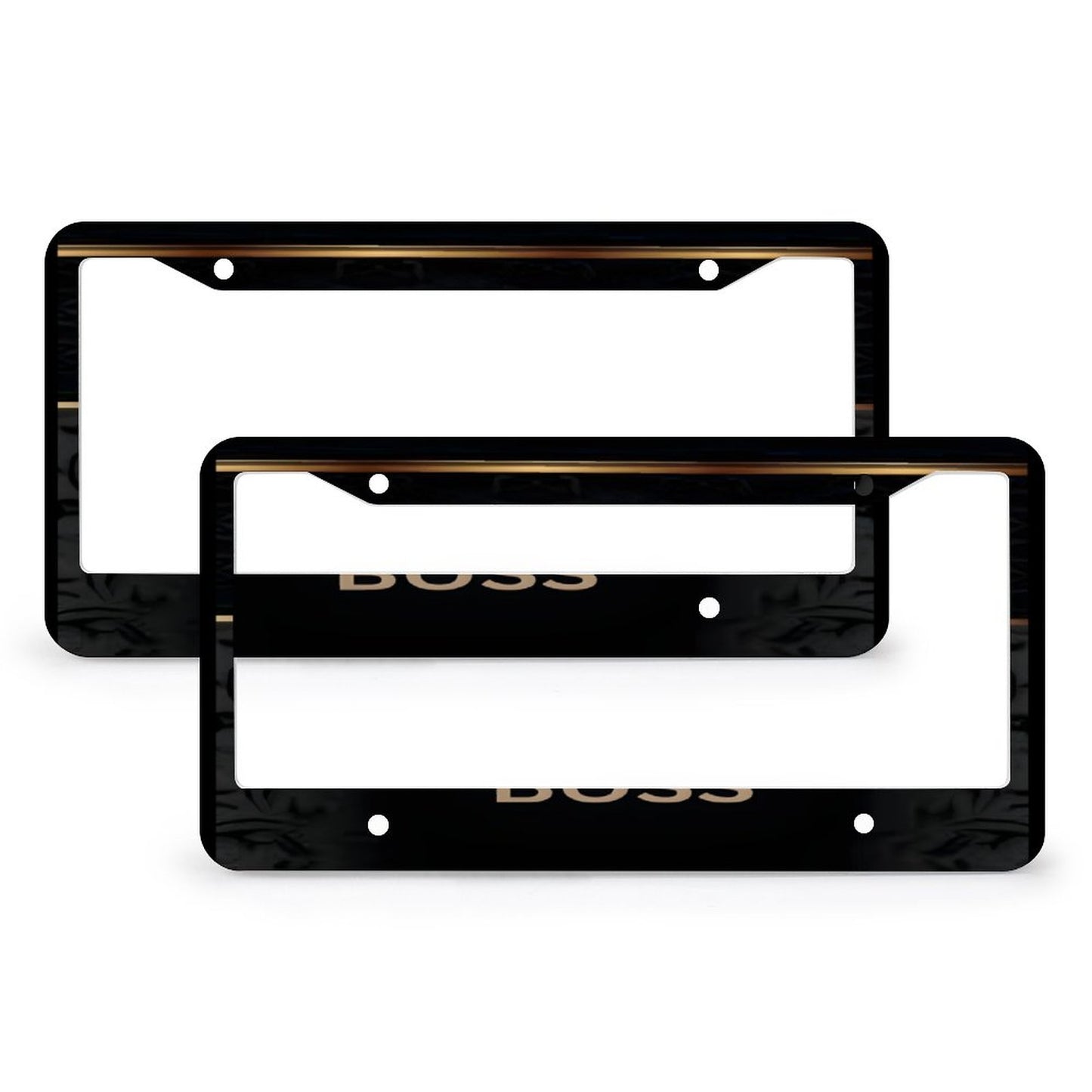 License Plate Frames with 4 Round Holes (1 Pair)